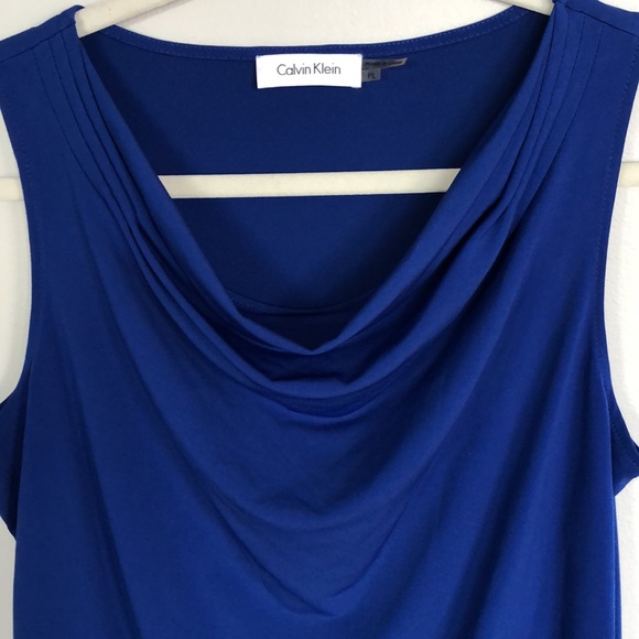 Calvin Klein Draped Neck Tank Blouse - Picture 2 of 6